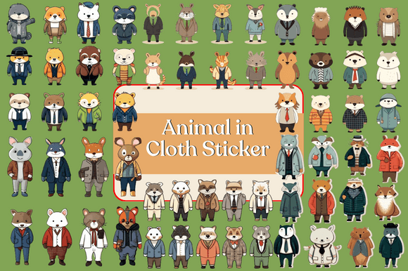 Animal in Cloth Sticker: A Tactile Twist on Digital Design Assets