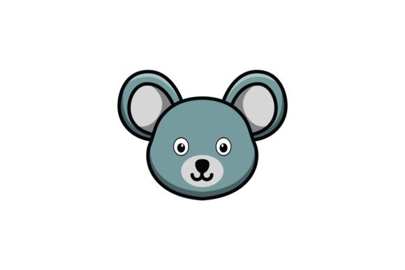 Animal Mouse Head Illustration: A Playful Vector Asset