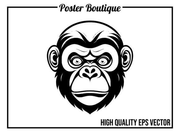 Ape Wild Animal Icon Vector EPS: Bold Graphics for Modern Projects