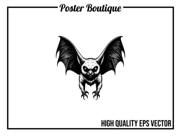 Bat Wild Animal Vector EPS: Gothic Charm for Modern Designs