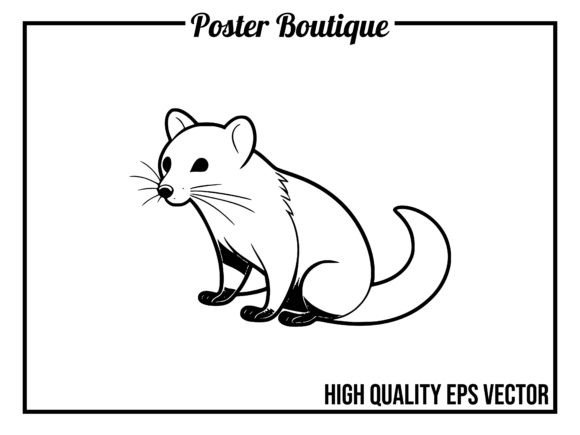 Capturing Cuteness: The Ferret Wild Animal Icon Vector EPS
