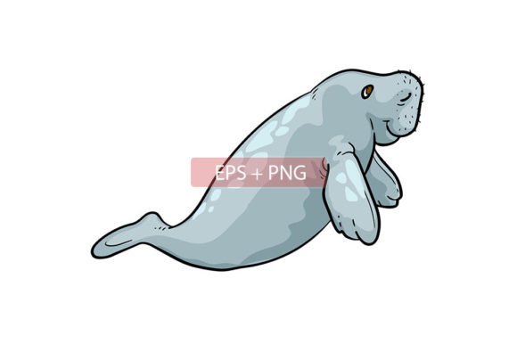 Capturing Gentle Giants: The Dugong Water Mammals Animal Illustration