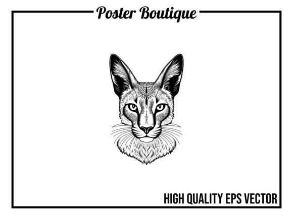 Caracal Wild Animal Vector EPS: Bold Nature Graphics for Your Projects