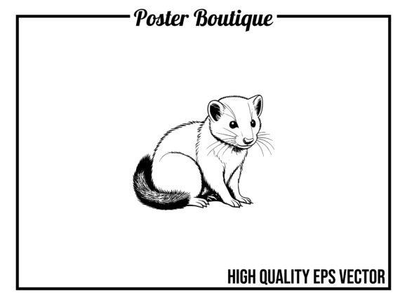 Charming Ferret Wild Animal Vector EPS for Creators