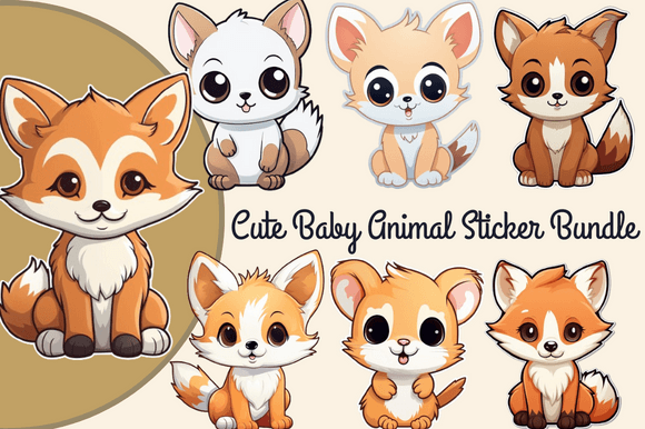 Cute Baby Animal Sticker Bundle: Instant Charm for Your Projects