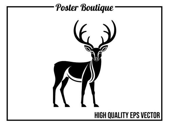 Deer Wild Animal Icon Vector EPS: Nature-Inspired Design Asset