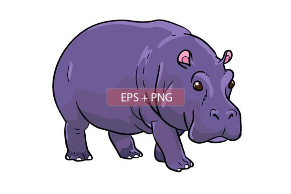 Hippopotamus Mammals Animal Illustration: A Versatile Design Asset