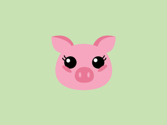 Kawaii Animal Pinky Pig Icon: A Designer's Charming Asset