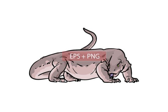 Unleashing the Komodo Dragon Lizard Animal Illustration